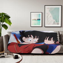 Load image into Gallery viewer, Goku and Chichi Sherpa Blanket