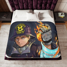 Load image into Gallery viewer, Fire Force Shinra Kusakabe Sherpa Blanket