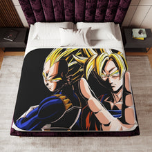Load image into Gallery viewer, Goku & Vegeta Sherpa Blanket