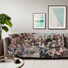 Load image into Gallery viewer, Fairy Tail Natsu Dragneel, Erza Scarlet, Lucy Heartfilia, Happy, Wendy Marvell Sherpa Blanket