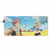 Load image into Gallery viewer, Fairy Tail Natsu Dragneel, Lucy Heartfilia, Happy RGB LED Mouse Pad (Desk Mat)
