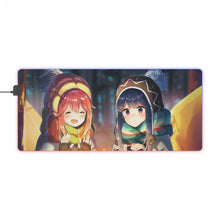 Load image into Gallery viewer, Laid-back camp Nadeshiko & Rin camp fire RGB LED Mouse Pad (Desk Mat)