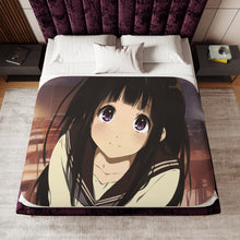 Load image into Gallery viewer, Eru Chitanda Face Sherpa Blanket