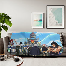 Load image into Gallery viewer, Fairy Tail Natsu Dragneel, Erza Scarlet, Gray Fullbuster, Lucy Heartfilia, Juvia Lockser Sherpa Blanket