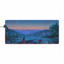 Load image into Gallery viewer, Anime Girl on Scenic Night RGB LED Mouse Pad (Desk Mat)