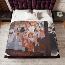 Load image into Gallery viewer, Satoru Gojo, Yuji Itadori, Aoi Todo, Toji Fushiguro, Mahito, Kento Nanami, Nobara Kugisaki, Toge Inumaki, Utahime Iori, Megumi Fushiguro, Maki Zenin, Momo Nishimiya, Shoko Ieiri and Yoshinobu Gakuganji Sherpa Blanket
