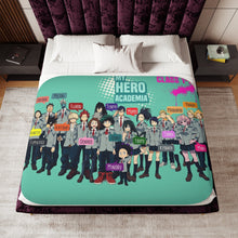 Load image into Gallery viewer, My Hero Academia Izuku Midoriya, Katsuki Bakugou, Shouta Aizawa, Tsuyu Asui Sherpa Blanket