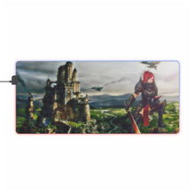 Load image into Gallery viewer, Erza Scarlet - Knight & Castle RGB LED Mouse Pad (Desk Mat)