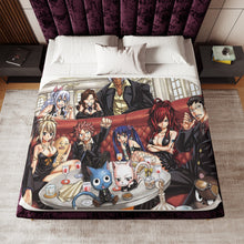 Load image into Gallery viewer, Fairy Tail Natsu Dragneel, Erza Scarlet, Gray Fullbuster, Lucy Heartfilia, Happy Sherpa Blanket