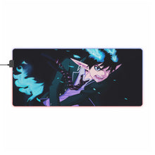 Load image into Gallery viewer, Blue Exorcist RGB LED Mouse Pad (Desk Mat)