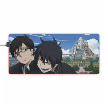 Load image into Gallery viewer, Blue Exorcist RGB LED Mouse Pad (Desk Mat)