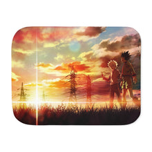 Load image into Gallery viewer, Gon and Killua walking at a beautiful sunset Sherpa Blanket