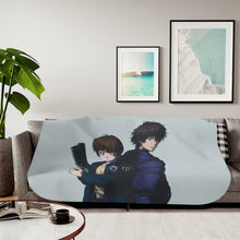 Load image into Gallery viewer, Psycho-Pass Inspecter and a villain Sherpa Blanket