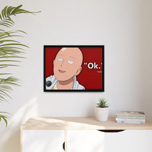 Load image into Gallery viewer, One Punch Man Saitama - Ok Canvas Framed Art Print