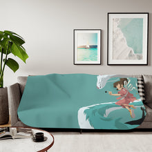 Load image into Gallery viewer, Minimalist Chihiro, Haku, and No-face Sherpa Blanket