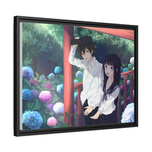 Load image into Gallery viewer, Eru Chitanda  And  Hōtarō Oreki in the rain Canvas Framed Art Print
