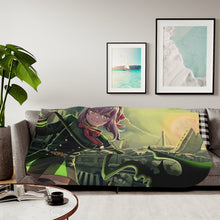 Load image into Gallery viewer, Shinoa Green Moon Sherpa Blanket