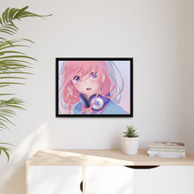 Load image into Gallery viewer, A girl with pink hair and headphones Canvas Framed Art Print