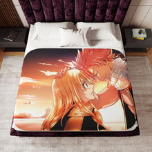 Load image into Gallery viewer, Natsu and Lucy (Fairy Tail) Sherpa Blanket