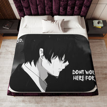 Load image into Gallery viewer, Sad Animewith quote Sherpa Blanket