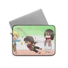 Load image into Gallery viewer, Attack on Titan - Armin Arlert, Eren Yaeger and Mikasa Ackerman Laptop Sleeve