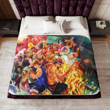 Load image into Gallery viewer, One Piece Monkey D. Luffy, Roronoa Zoro, Sanji, Nico Robin, Tony Tony Chopper Sherpa Blanket