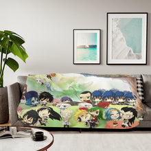 Load image into Gallery viewer, Fairy Tail Natsu Dragneel, Erza Scarlet, Lucy Heartfilia, Happy, Wendy Marvell Sherpa Blanket