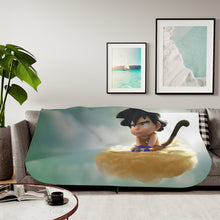 Load image into Gallery viewer, Sad Goku Sherpa Blanket
