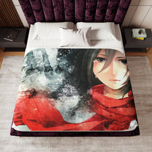 Load image into Gallery viewer, Attack of titan - Mikasa Sherpa Blanket