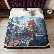 Load image into Gallery viewer, Saitama Looking Out Over the City Sherpa Blanket
