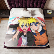 Load image into Gallery viewer, Naruto and Boruto Sherpa Blanket