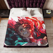Load image into Gallery viewer, Tanjiro Kamado Sherpa Blanket