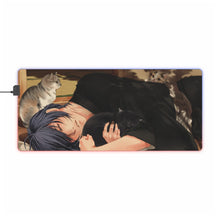 Load image into Gallery viewer, Dude Likes Cats, Cookies 'n Coffee (or is That tea?) RGB LED Mouse Pad (Desk Mat)