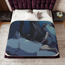 Load image into Gallery viewer, Anime Princess Mononoker Sherpa Blanket