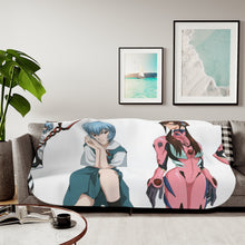 Load image into Gallery viewer, Neon Genesis Evangelion Shinji Ikari, Rei Ayanami Sherpa Blanket