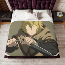 Load image into Gallery viewer, Thorfinn from Vinland Saga Minimalistfor Desktop Sherpa Blanket