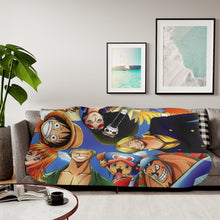 Load image into Gallery viewer, One Piece Monkey D. Luffy, Roronoa Zoro, Sanji, Nico Robin, Tony Tony Chopper Sherpa Blanket