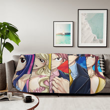 Load image into Gallery viewer, Fairy Tail Natsu Dragneel, Erza Scarlet, Gray Fullbuster, Lucy Heartfilia, Wendy Marvell Sherpa Blanket
