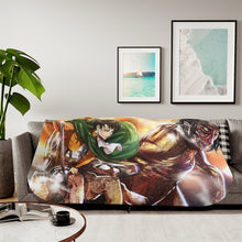 Load image into Gallery viewer, Levi and Eren (Titan) Sherpa Blanket
