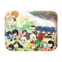 Load image into Gallery viewer, Fairy Tail Natsu Dragneel, Erza Scarlet, Lucy Heartfilia, Happy, Wendy Marvell Sherpa Blanket