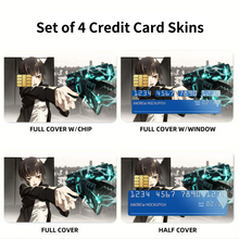 Load image into Gallery viewer, Akane Tsunemori with a dominator Credit Card Skins (4-in-1 Pack)