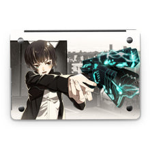 Load image into Gallery viewer, Akane Tsunemori with a dominator Macbook Skin