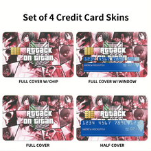 Load image into Gallery viewer, Anime Attack On Titan Credit Card Skins (4-in-1 Pack)