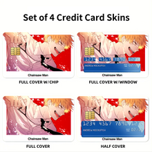 Load image into Gallery viewer, Anime Chainsaw Man Credit Card Skins (4-in-1 Pack)