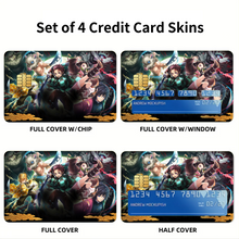 Load image into Gallery viewer, Anime Demon Slayer: Kimetsu no Yaiba Credit Card Skins (4-in-1 Pack)