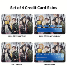Load image into Gallery viewer, Anime Demon Slayer: Kimetsu no Yaiba Credit Card Skins (4-in-1 Pack)