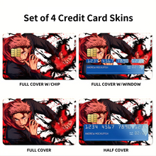 Load image into Gallery viewer, Anime Jujutsu Kaisen Credit Card Skins (4-in-1 Pack)