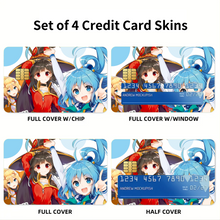Load image into Gallery viewer, Anime KonoSuba - God’s blessing on this wonderful world!! Credit Card Skins (4-in-1 Pack)