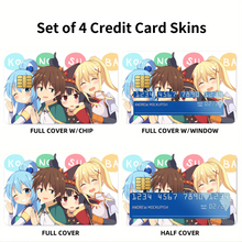 Load image into Gallery viewer, Anime KonoSuba - God’s blessing on this wonderful world!! Credit Card Skins (4-in-1 Pack)