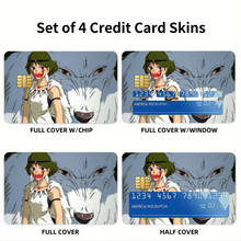 Load image into Gallery viewer, Anime Princess Mononoke Credit Card Skins (4-in-1 Pack)